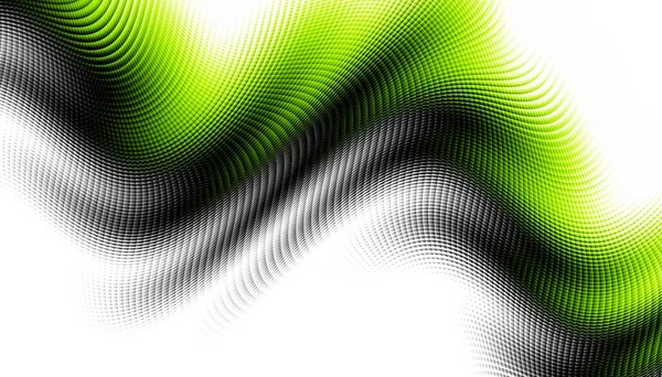 Padrão Fractal Digital Abstracto Orientação Horizontal Linha Verde Curvada Expressiva — Fotografia de Stock