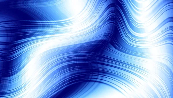 Abstract Digitaal Fractal Patroon Blauwe Expressieve Golvende Textuur Gladde Dunne — Stockfoto