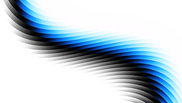 Abstraktní Digitální Fraktál Výrazná Zakřivená Modrá Čára Bílém Pozadí — Stock fotografie
