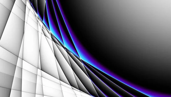 Αφηρημένο Ψηφιακό Φράκταλ Μοτίβο Οριζόντια Κατεύθυνση Αφηρημένη Φουτουριστική Γεωμετρική Εικόνα — Φωτογραφία Αρχείου