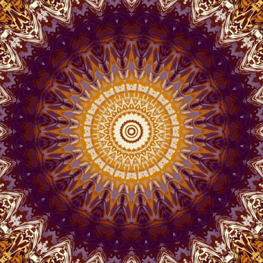 Soyut dijital fraktal model. Yuvarlak mandala dekoratif desen.