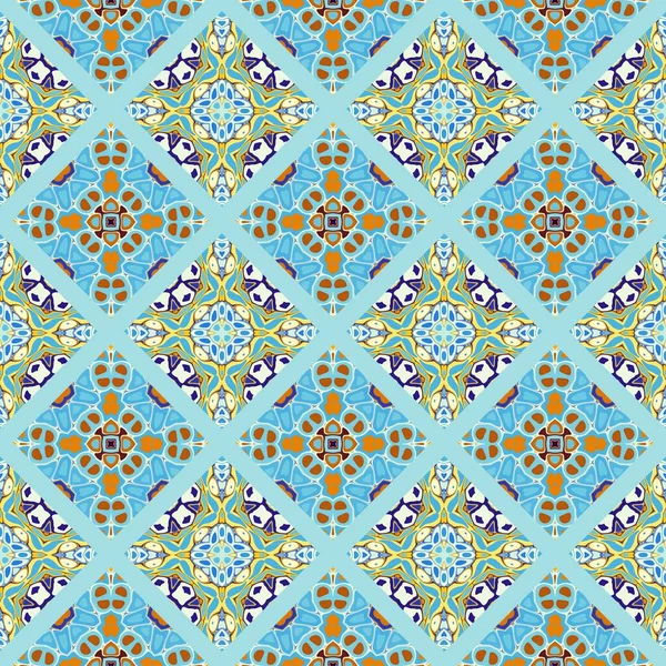 Patrón Decorativo Ornamental Abstracto Cuadrados Arte Mosaico Textura Ornamental —  Fotos de Stock
