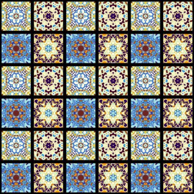 Soyut model. Mozaik sanat süsleme dokusu. Kusursuz kare desen.