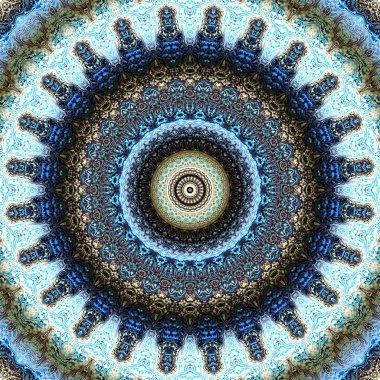 Soyut dijital sanat fraktal deseni. Yuvarlak mandala dekoratif desen.