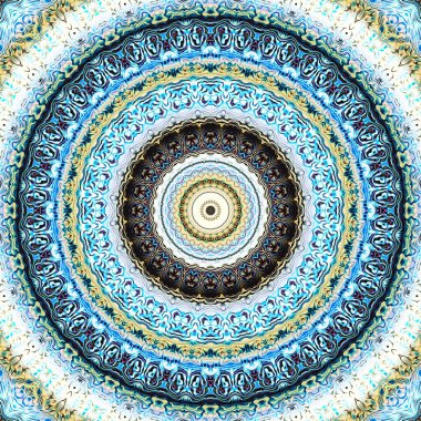 Soyut dijital sanat fraktal deseni. Yuvarlak mandala dekoratif desen.