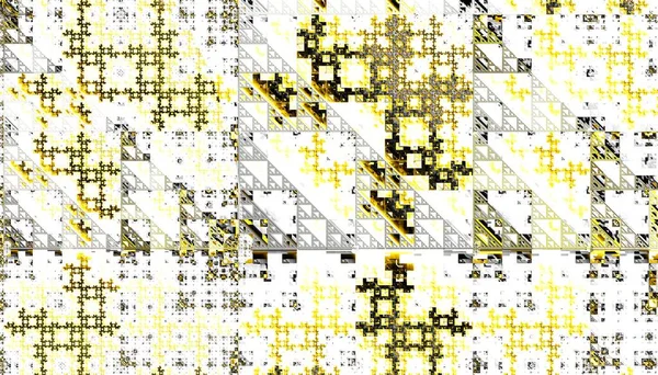 Abstrakcyjny Cyfrowy Wzór Fraktalny Orientacja Pozioma Abstrakcyjny Futurystyczny Obraz Geometryczny — Zdjęcie stockowe