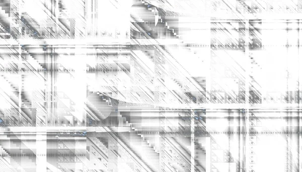 Padrão Fractal Digital Abstracto Orientação Horizontal Imagem Geométrica Futurista Abstrata — Fotografia de Stock