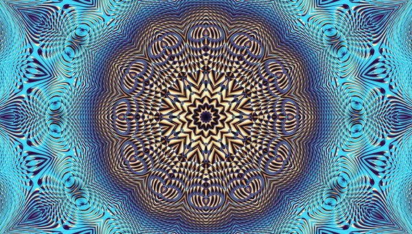 Padrão Fractal Digital Abstracto Orientação Horizontal Padrão Ornamento Decorativo Mandala — Fotografia de Stock