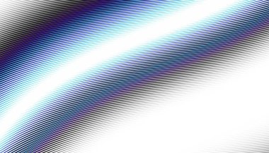 Soyut dijital fraktal model. Yatay oryantasyon. Boş beyaz arkaplanda eğri ince çizgiler.