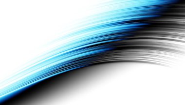 Soyut dijital fraktal model. Yatay oryantasyon. Boş beyaz arkaplanda eğri ince çizgiler.