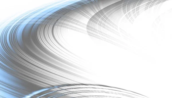 Абстрактный Цифровой Фрактальный Рисунок Горизонтальная Ориентация Изогнутые Тонкие Линии Белом — стоковое фото