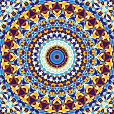 Soyut dijital fraktal model. Yuvarlak mandala dekoratif desen.