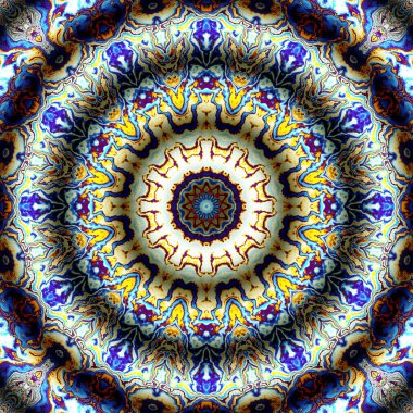 Soyut dijital fraktal model. Yuvarlak mandala dekoratif desen. Rahatlama taklidi.