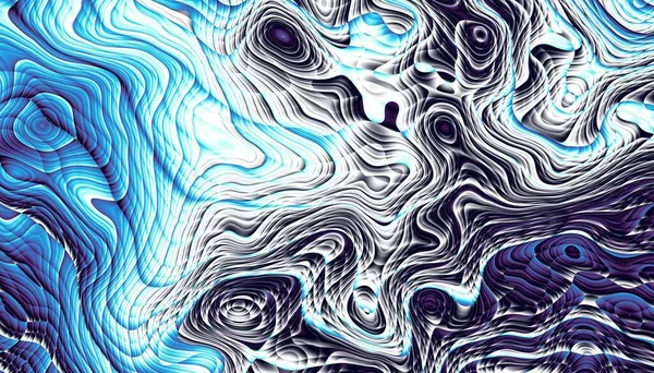 Абстрактный Цифровой Фрактальный Рисунок Горизонтальная Ориентация Синяя Волнистая Текстура — стоковое фото
