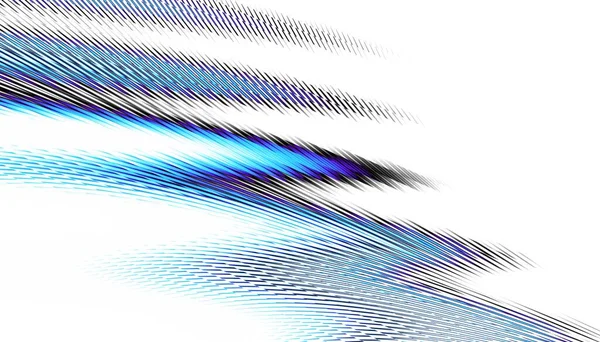 Patrón Fractal Digital Abstracto Orientación Horizontal Línea Azul Curvada Expresiva — Foto de Stock