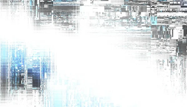 Abstraktní Digitální Fraktál Vodorovná Orientace Rozmazat Geometrický Vzor Bílém Pozadí — Stock fotografie