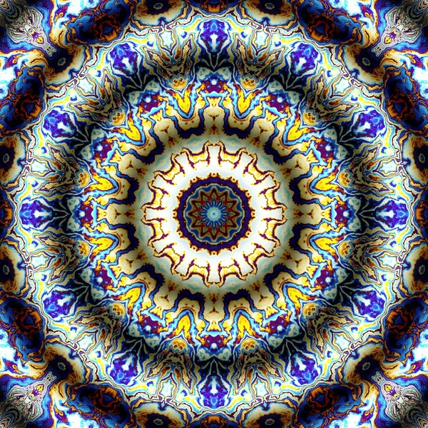 Abstract Digital Fractal Pattern Mandala Decorative Ornament Pattern Imitation Relief — Stock Photo, Image