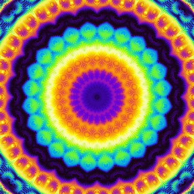 Soyut dijital fraktal model. Yuvarlak mandala dekoratif desen.