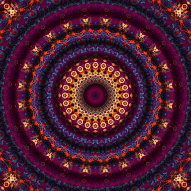 Soyut dijital fraktal model. Yuvarlak mandala dekoratif desen.