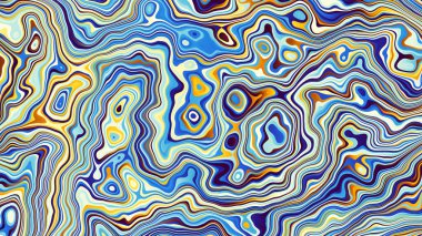 Soyut dijital fraktal model. Psikedelik dalgalı desen. Görünüm oranı 16: 9 olan yatay arkaplan