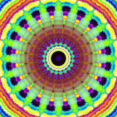 Soyut dijital fraktal model. Renkli kozmik soyut mandala