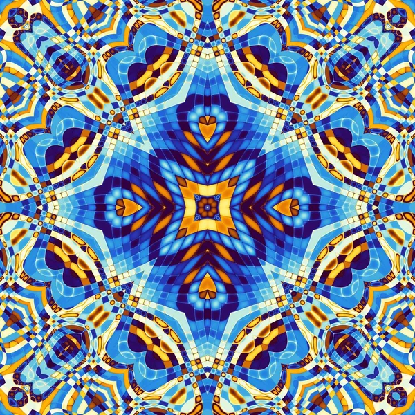 Soyut dijital fraktal model. Art Nouveau stilinde simetrik dekoratif süsleme deseni.