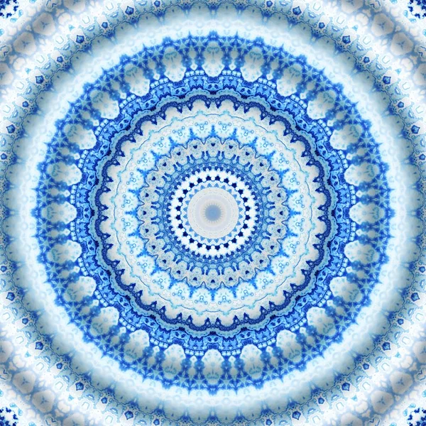 Abstrakt Digitalt Fraktalmönster Rund Mandala Dekorativa Prydnad Mönster Vita Och — Stockfoto