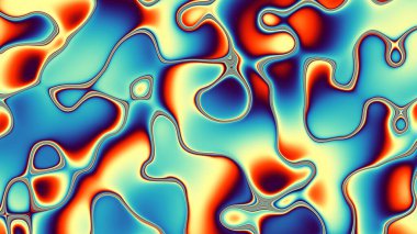 Dijital fraktal desen. Soyut arkaplan. Psikedelik dalgalı doku. Görünüm oranı 16: 9 olan yatay arkaplan