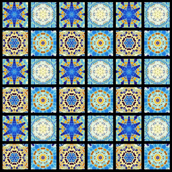 Karelerin soyut dekoratif desenleri. Mozaik sanat süsleme dokusu.