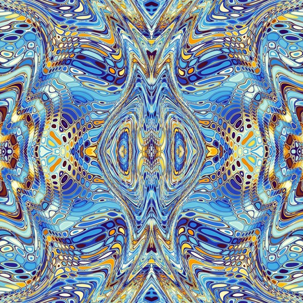 Soyut dijital sanat fraktal deseni. Art Nouveau stilinde simetrik dekoratif süsleme deseni