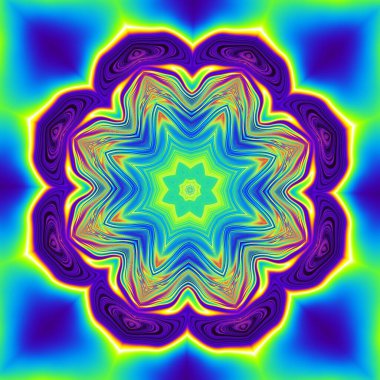 Soyut dijital sanat fraktal deseni. Uzay mandala deseni. Esrarengiz yoga soyut geçmişi.