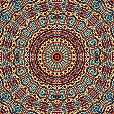 Soyut dijital fraktal model. Yuvarlak mandala dekoratif desen.