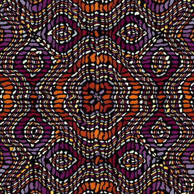 Soyut dijital fraktal model. Afrika etnik tarzında kare arka plan. Kabile süsü.