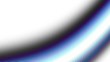 Soyut dijital fraktal model. Yatay oryantasyon. Boş beyaz arkaplanda eğri ince çizgiler.