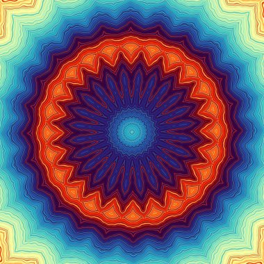 Soyut dijital fraktal model. Yuvarlak mandala dekoratif desen.