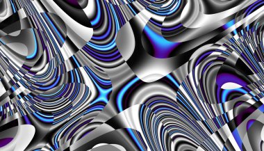 Soyut dijital fraktal model. Soyut fütüristik görüntü. Yatay oryantasyon. Düşük polimerli doku.