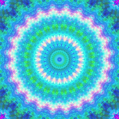 Soyut dijital fraktal model. Yuvarlak mandala dekoratif desen.