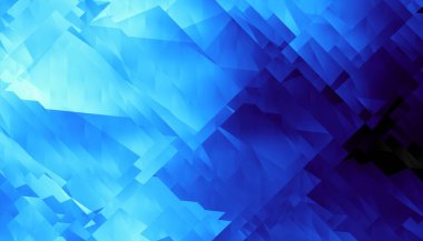 Mavi soyut geometrik fraktal desen. Yatay yönelim.