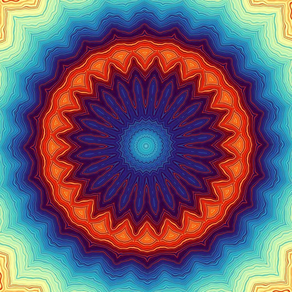 Soyut dijital fraktal model. Yuvarlak mandala dekoratif desen.