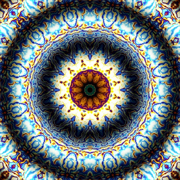 Soyut dijital fraktal model. Yuvarlak mandala dekoratif desen. Rahatlama taklidi.