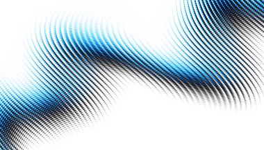 Soyut dijital fraktal model. Yatay oryantasyon. Beyaz arkaplanda çarpık mavi çizgi.