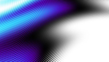 Soyut dijital fraktal model. Yatay oryantasyon. Beyaz arkaplanda çarpık mavi çizgi.