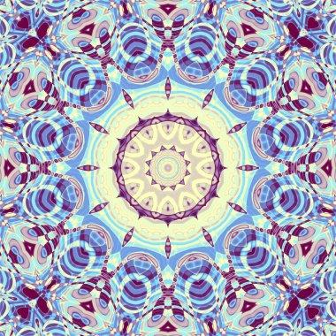 Soyut dijital fraktal model. Art Nouveau stilinde simetrik dekoratif süsleme deseni.