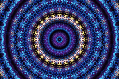 Soyut dijital fraktal model. Yuvarlak mandala dekoratif desen.