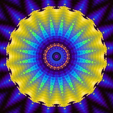 Soyut dijital fraktal model. Renkli kozmik soyut mandala