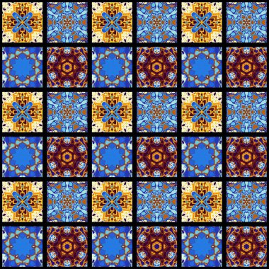 Soyut model. Mozaik sanat süsleme dokusu. Kusursuz kare desen.