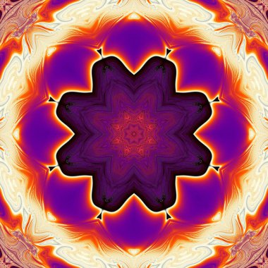 Soyut dijital sanat fraktal deseni. Uzay mandala deseni. Esrarengiz yoga soyut geçmişi.