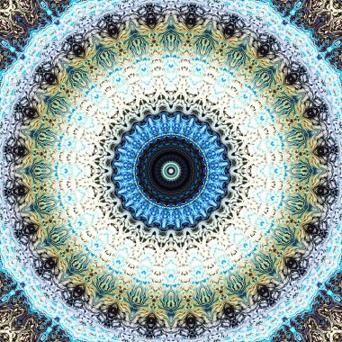 Soyut dijital sanat fraktal deseni. Yuvarlak mandala dekoratif desen.