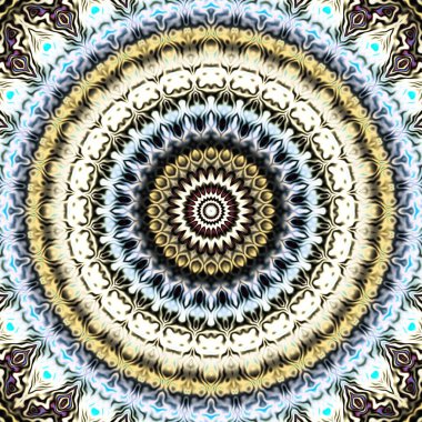 Soyut dijital sanat fraktal deseni. Yuvarlak mandala dekoratif desen.