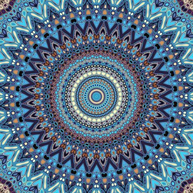 Soyut dijital fraktal model. Yuvarlak mandala dekoratif desen.